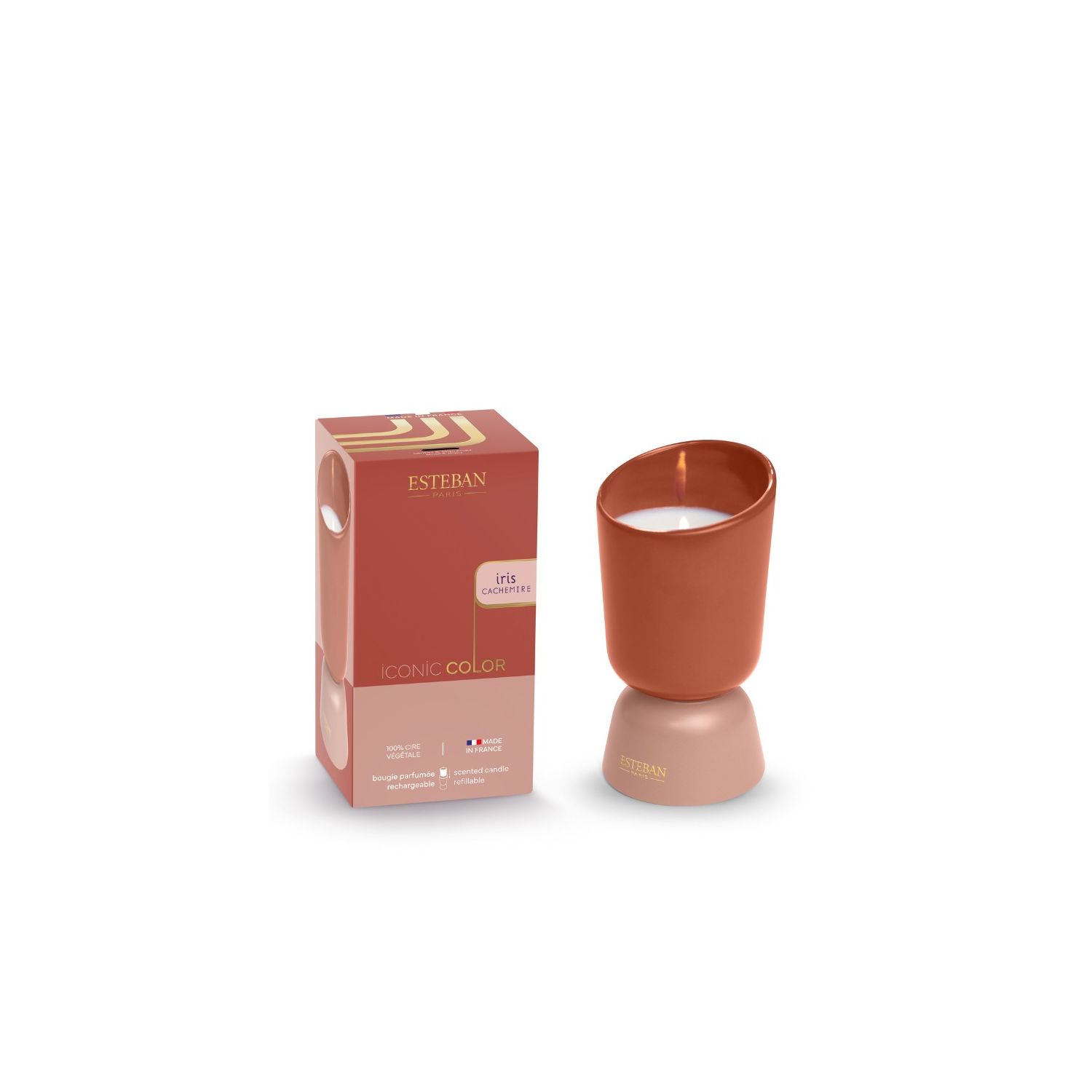 BOUGIE PARFUMEE ICONIC COLOR RECHARGEABLE 220G IRIS CACHEMIRE