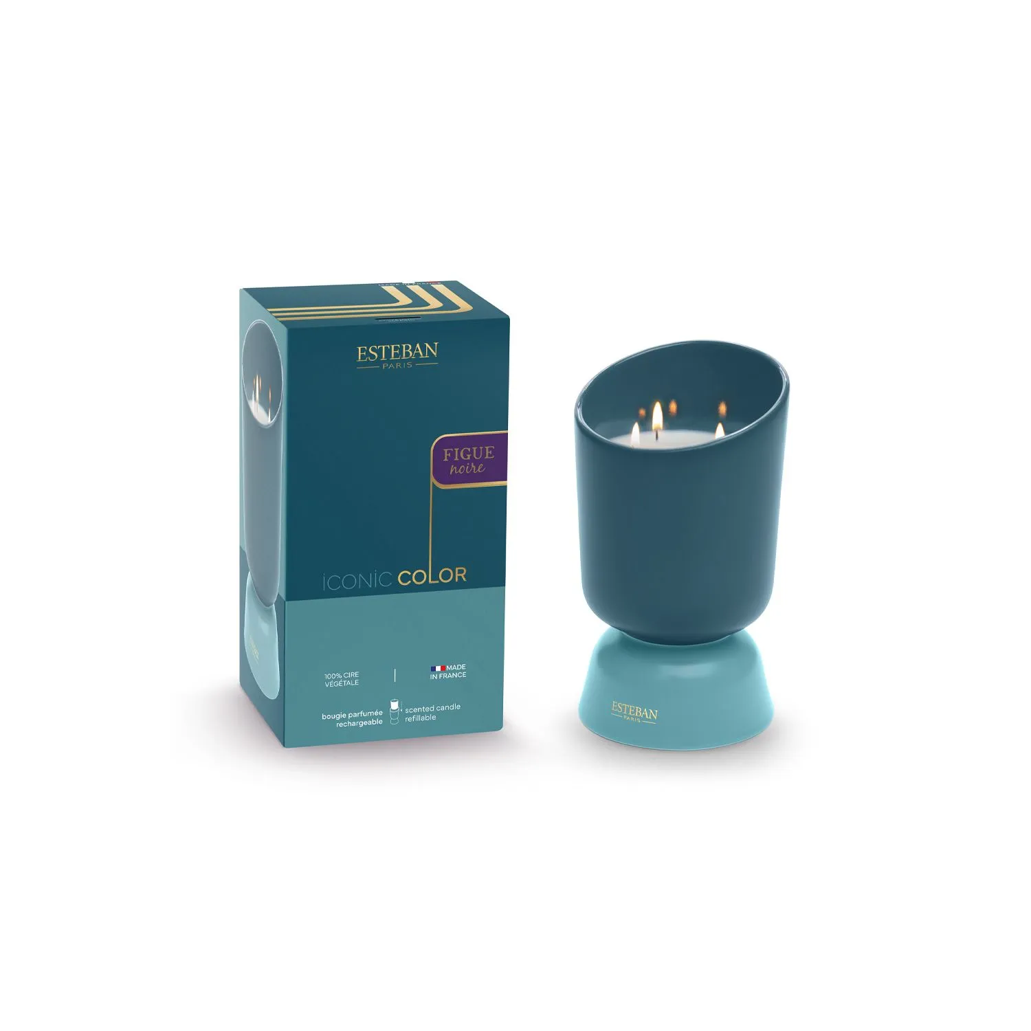 BOUGIE PARFUMEE ICONIC COLOR RECHARGEABLE 700G FIGUE NOIRE