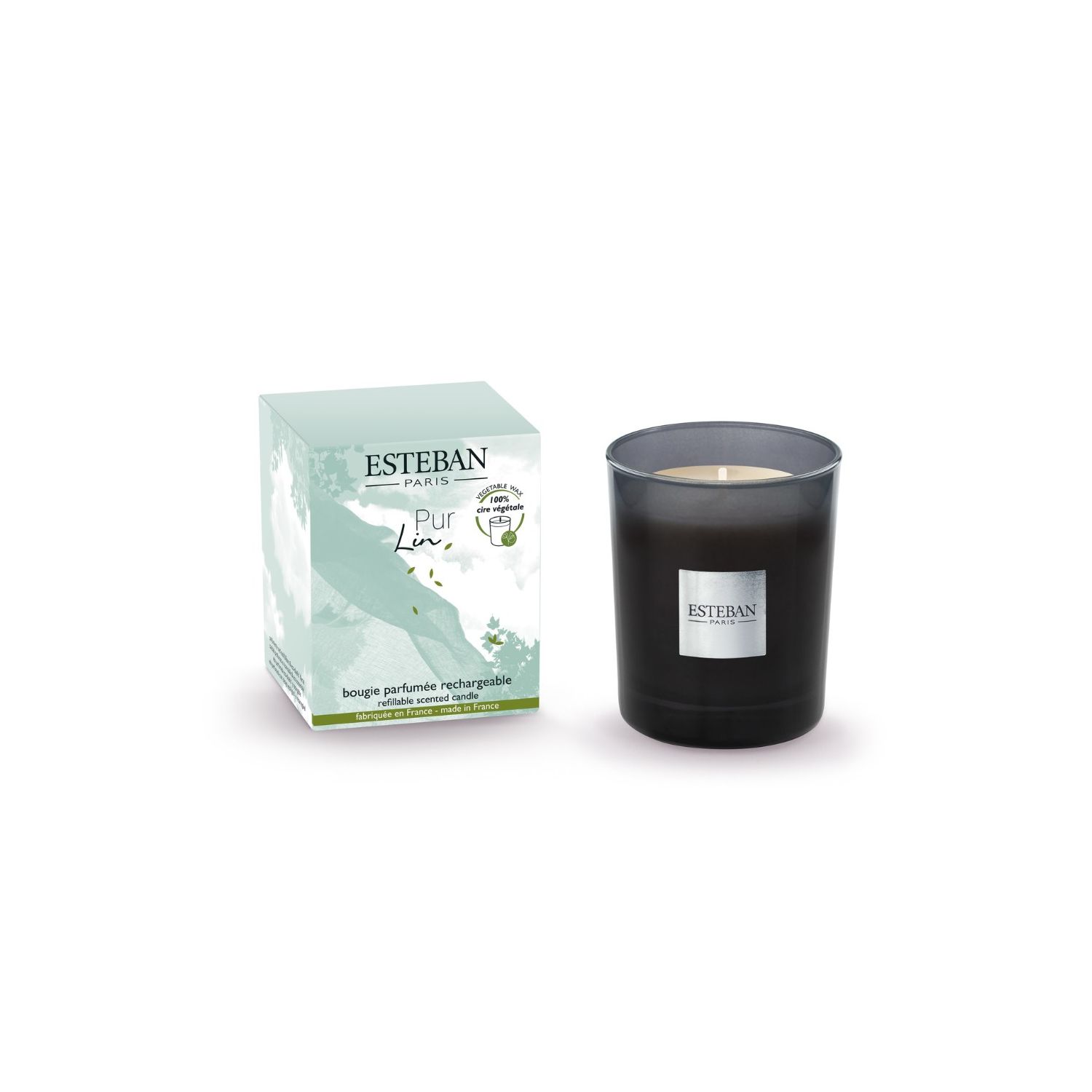 BOUGIE PARFUME INITIALE RECHARGEABLE 180G PUR LIN