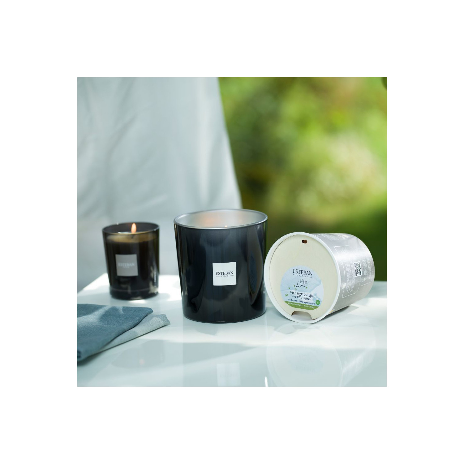 BOUGIE PARFUME INITIALE RECHARGEABLE 180G PUR LIN 5