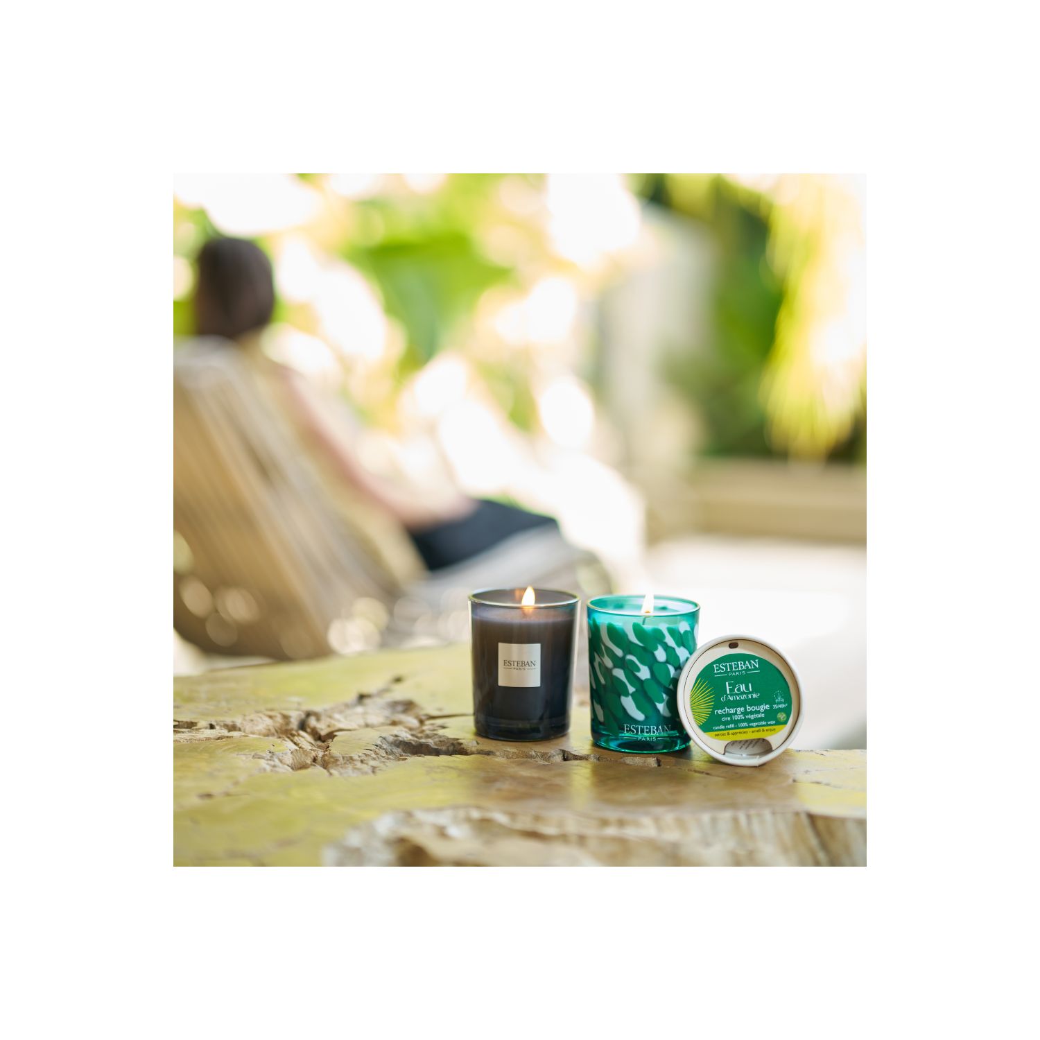BOUGIE PARFUMEE INITIALE RECHARGEABLE 180G EAU D'AMAZONIE 4