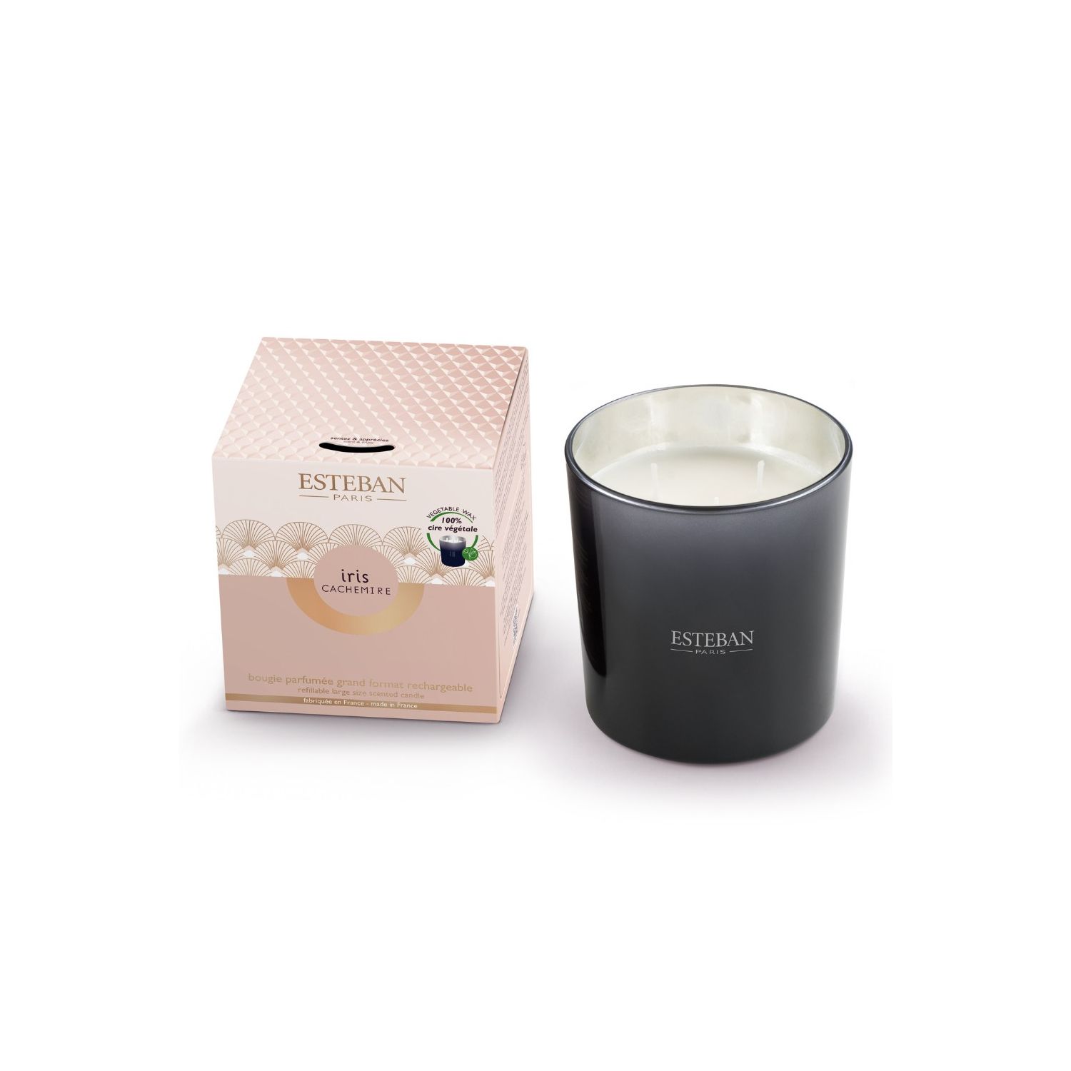 BOUGIE PARFUMEE GRAND FORMAT RECHARGEABLE 450G IRIS CACHEMIRE
