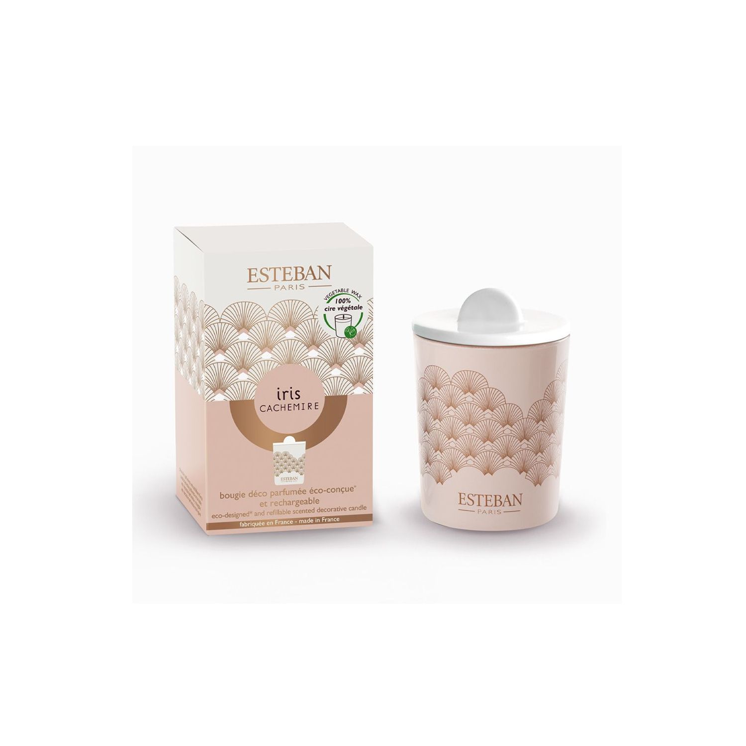 BOUGIE DECORATIVE PARFUMEE & RECHARGEABLE IRIS CACHEMIRE