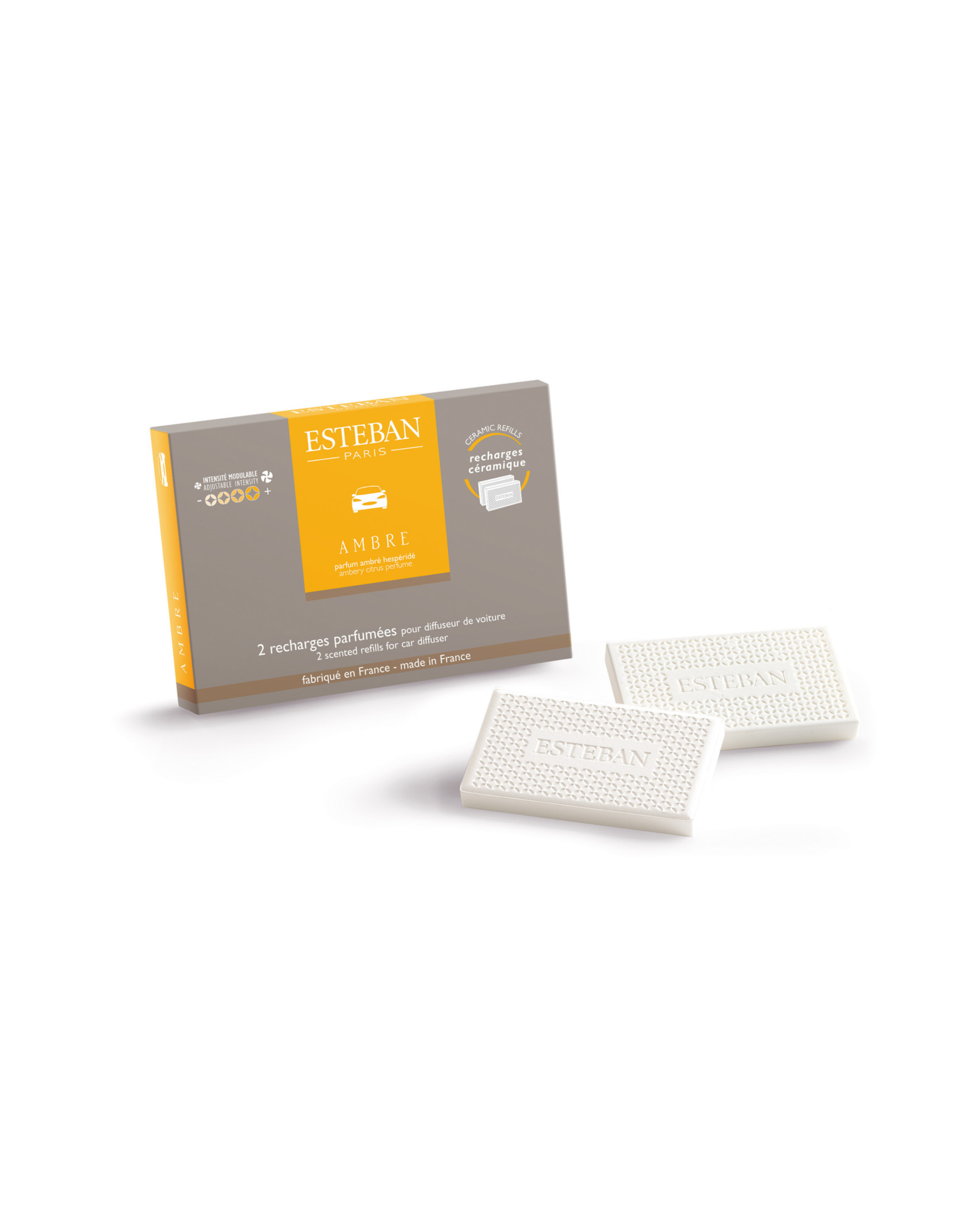 Recharge Ambre pour diffuseur de voiture & Pochette à parfum